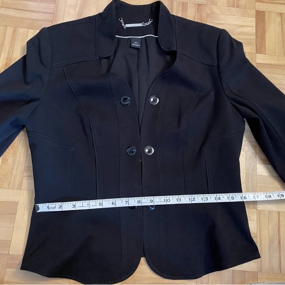 WHBM Mandarin Collar Fitted V Front Blazer 3/4 Sleeve - Picture 10 of 13